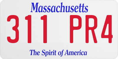 MA license plate 311PR4