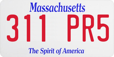 MA license plate 311PR5