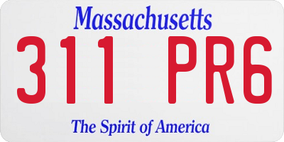 MA license plate 311PR6