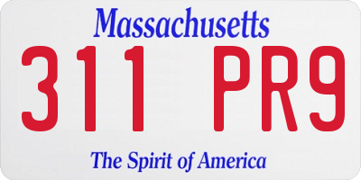 MA license plate 311PR9