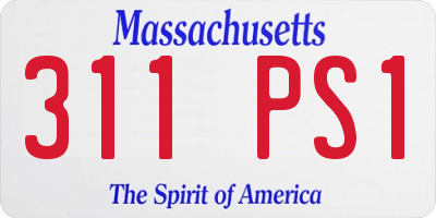 MA license plate 311PS1