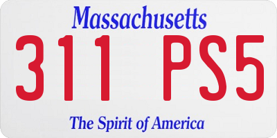 MA license plate 311PS5