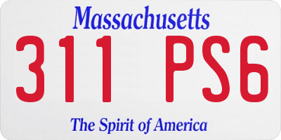 MA license plate 311PS6