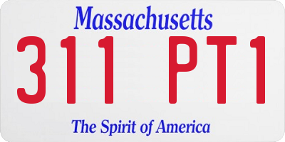 MA license plate 311PT1
