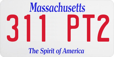 MA license plate 311PT2