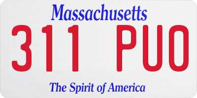 MA license plate 311PU0