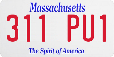 MA license plate 311PU1