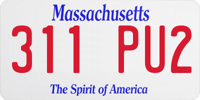 MA license plate 311PU2