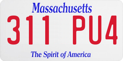 MA license plate 311PU4