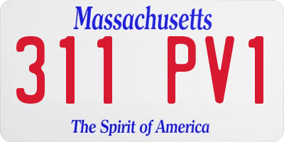 MA license plate 311PV1