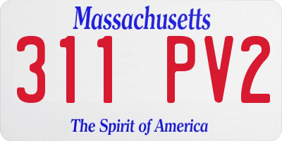 MA license plate 311PV2