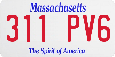 MA license plate 311PV6