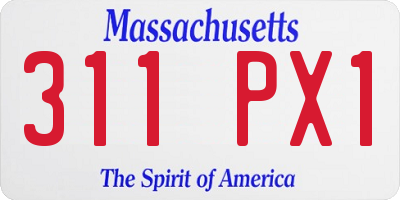 MA license plate 311PX1