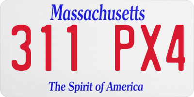 MA license plate 311PX4