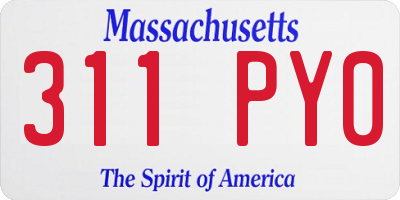 MA license plate 311PY0