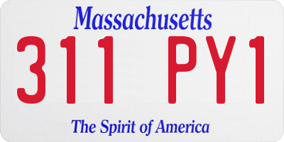 MA license plate 311PY1