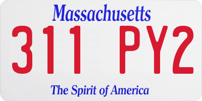 MA license plate 311PY2