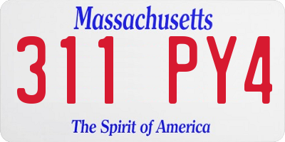 MA license plate 311PY4