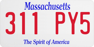 MA license plate 311PY5