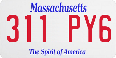 MA license plate 311PY6