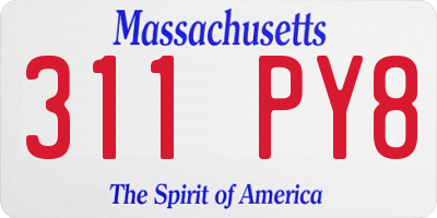 MA license plate 311PY8