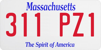 MA license plate 311PZ1