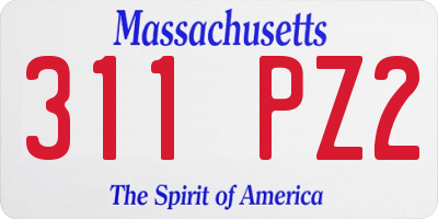 MA license plate 311PZ2