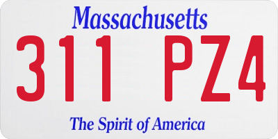 MA license plate 311PZ4