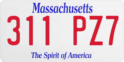 MA license plate 311PZ7