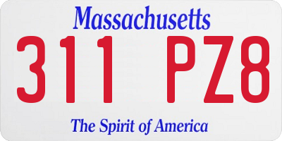 MA license plate 311PZ8