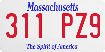 MA license plate 311PZ9