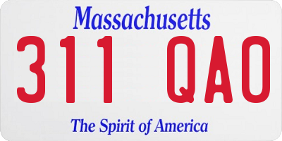 MA license plate 311QA0