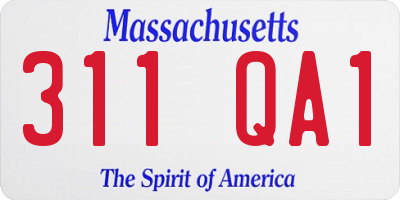 MA license plate 311QA1