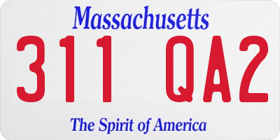 MA license plate 311QA2