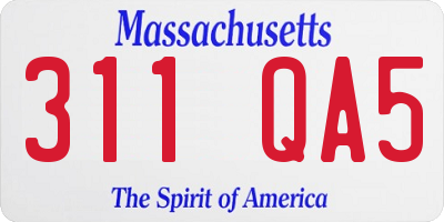 MA license plate 311QA5
