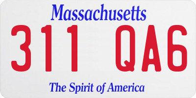 MA license plate 311QA6