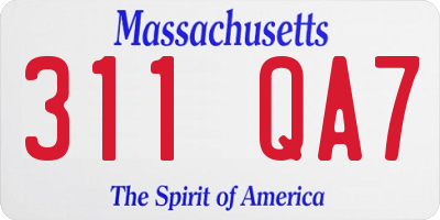 MA license plate 311QA7
