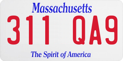MA license plate 311QA9