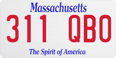 MA license plate 311QB0