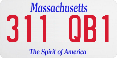 MA license plate 311QB1