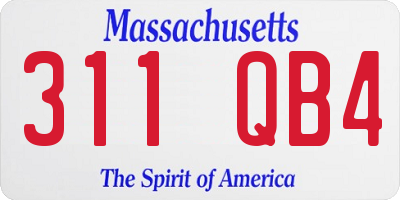 MA license plate 311QB4