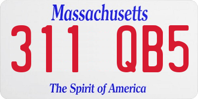 MA license plate 311QB5