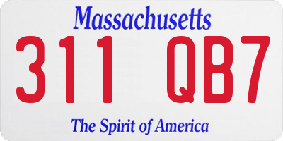MA license plate 311QB7