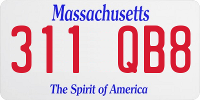 MA license plate 311QB8