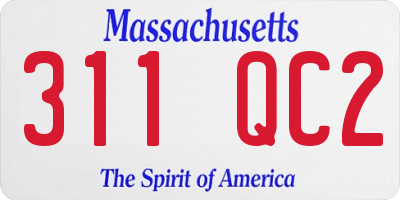 MA license plate 311QC2
