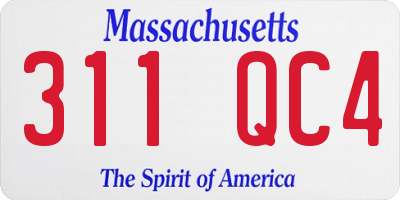 MA license plate 311QC4