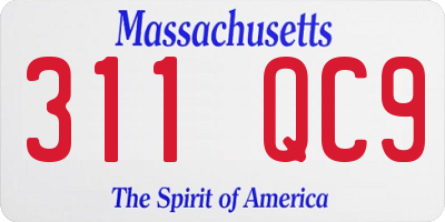 MA license plate 311QC9