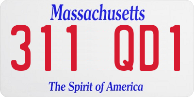 MA license plate 311QD1