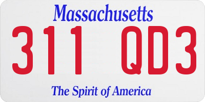 MA license plate 311QD3