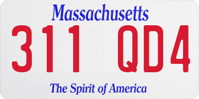 MA license plate 311QD4